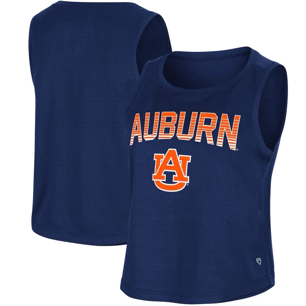 Auburn Tigers Colosseum Women's Hang Ten Scoop Neck Cropped Tank Top